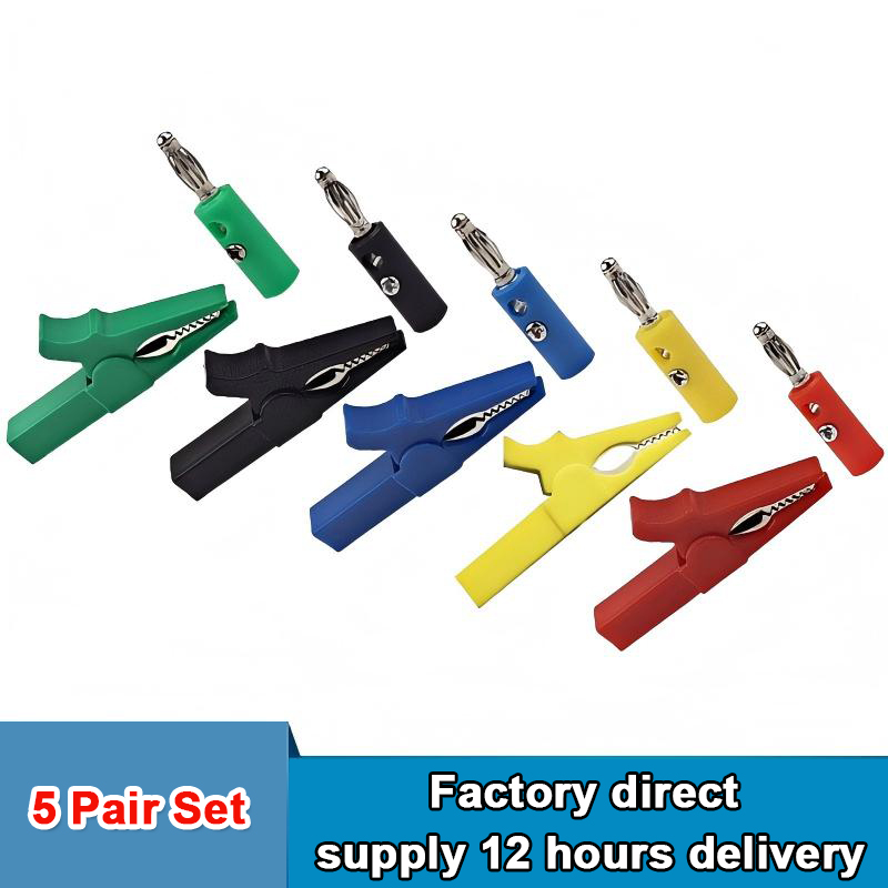Crocodile Clip Set - Klip Buaya Berinsulasi dengan Steker Pisang,