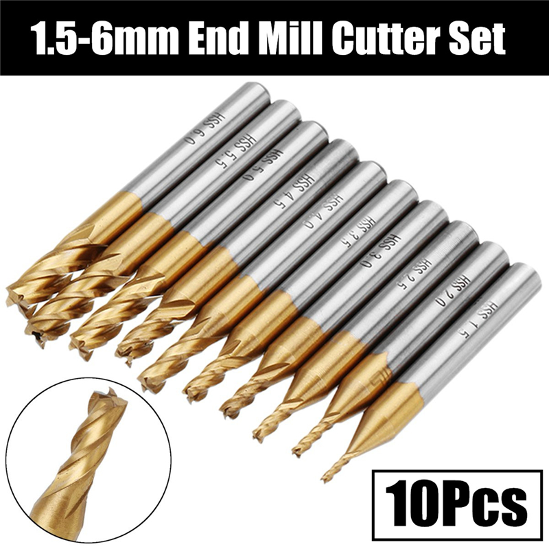 Diy Cnc Router Electronics - 4 Pemotong Penggilingan Seruling HSS Set