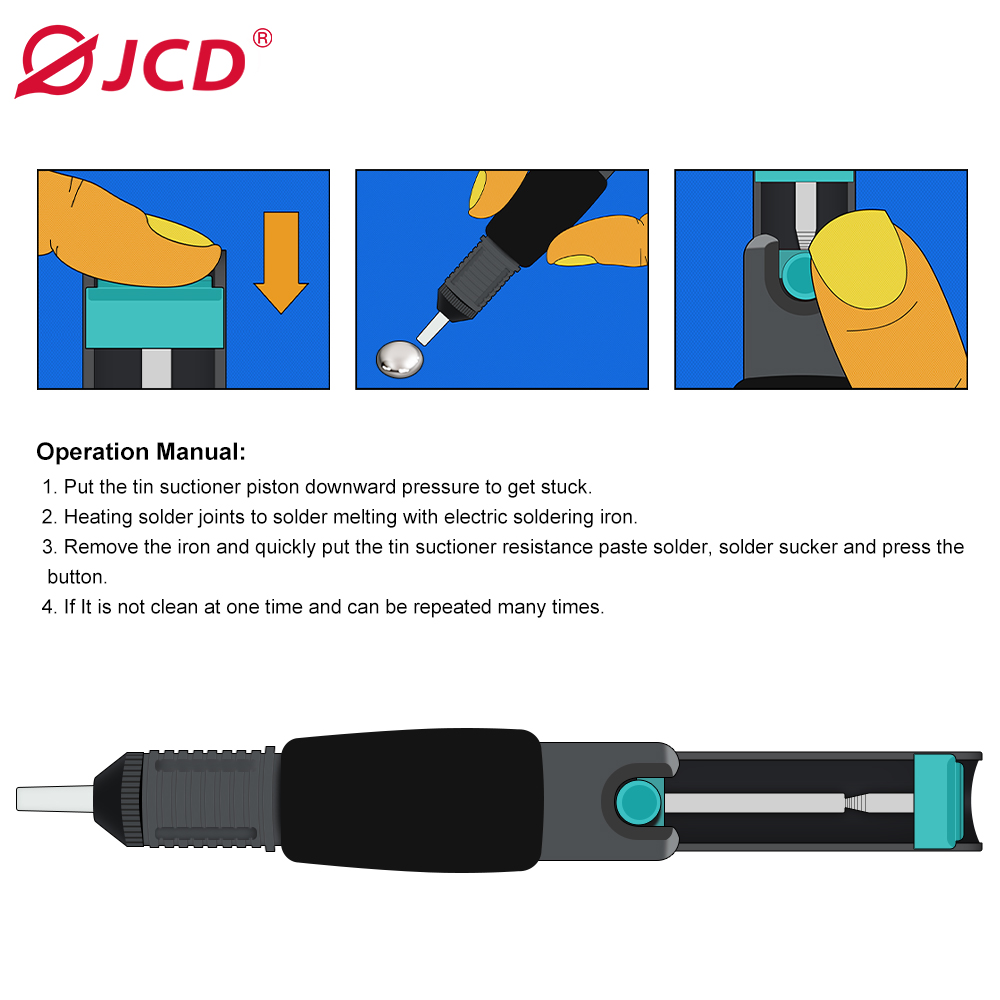 JCD pompa solder logam alumini - Desoldering Pump Solder ulasan dan harga
