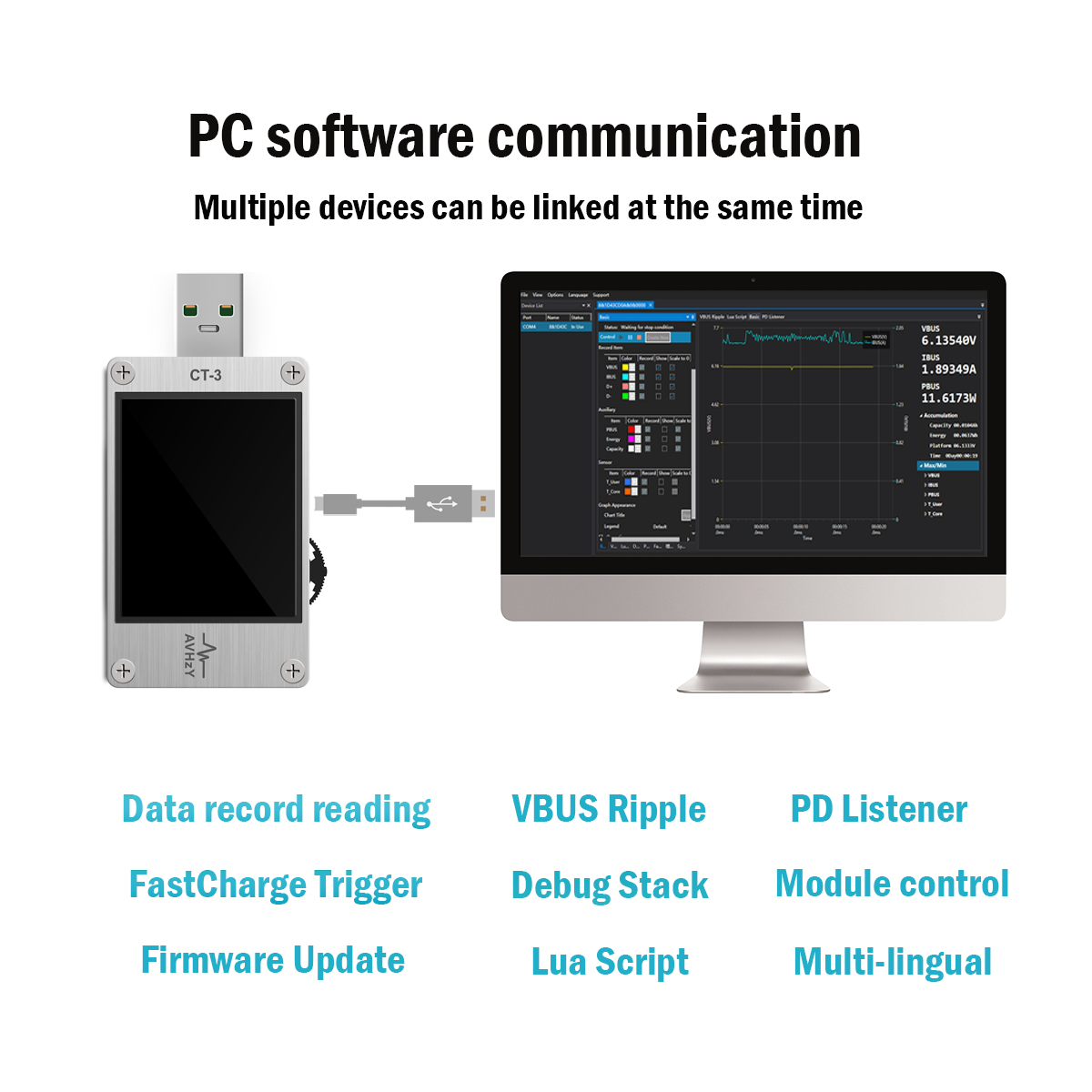 USB 3.1 Penguji Meter Daya Mul - Logic Analyzer Usb ulasan dan harga