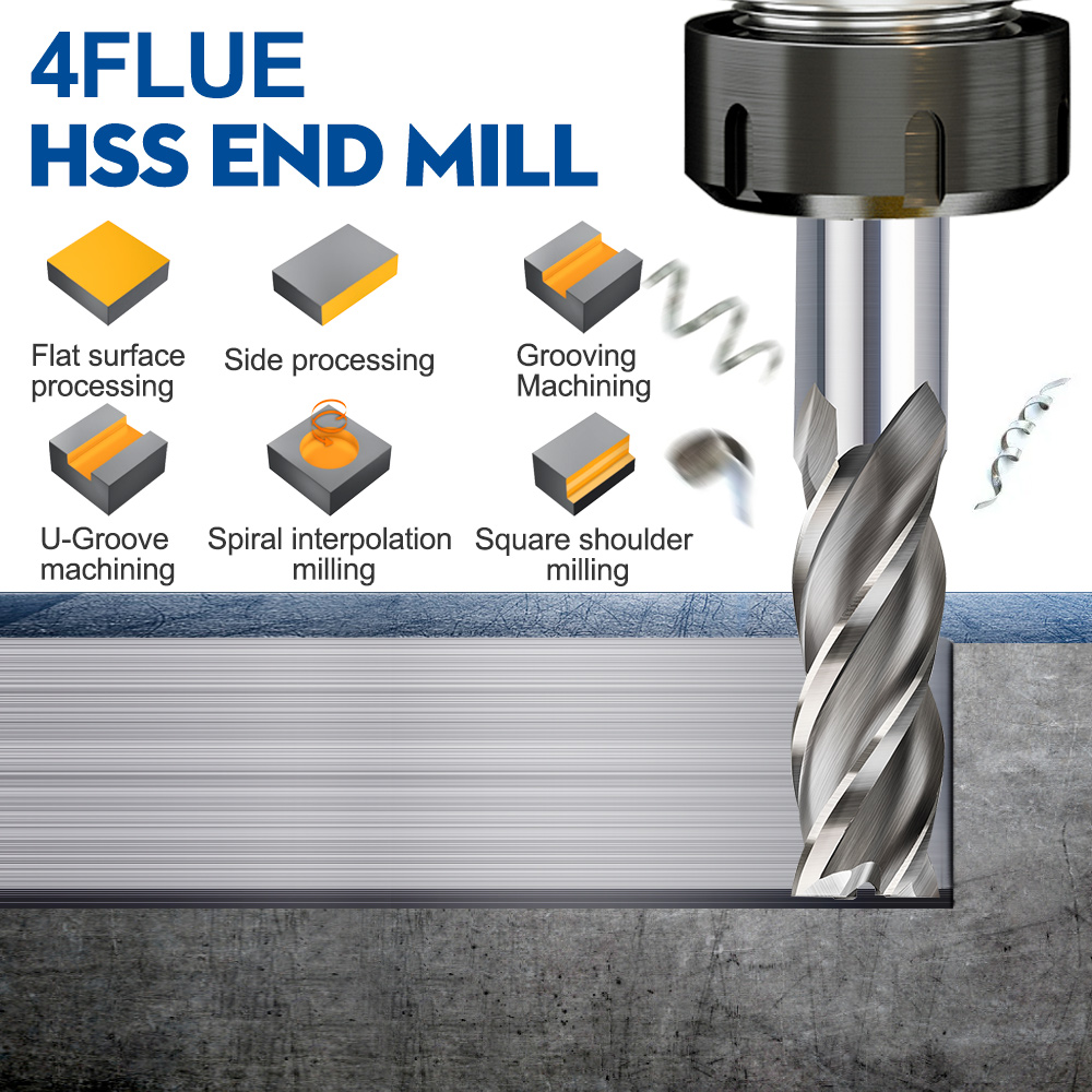 XCAN HSS Milling Cutter 4 Flut - Diy Cnc Router Electronics ulasan dan harga