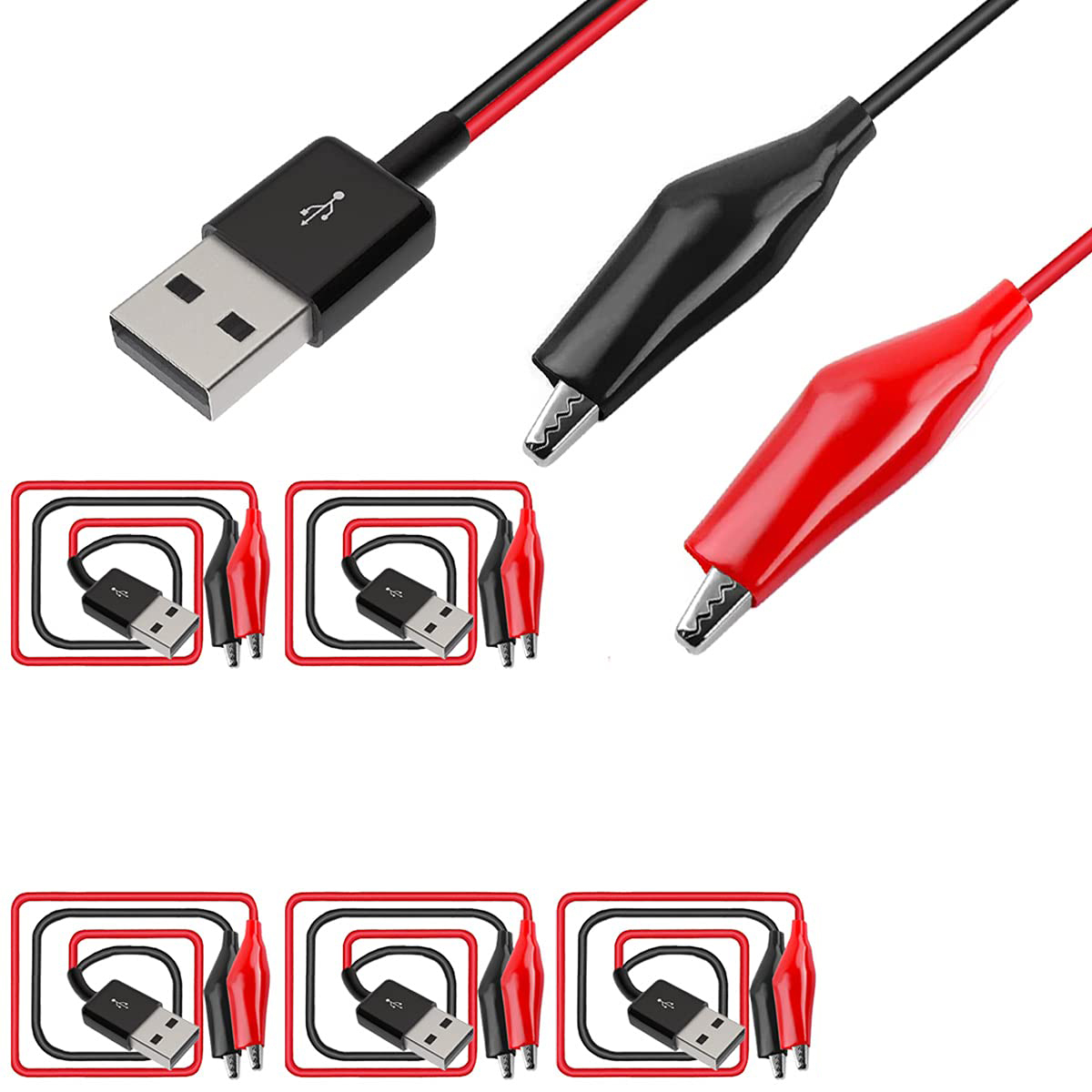 Klip buaya ke USB, klem buaya  - Crocodile Clip Set ulasan dan harga