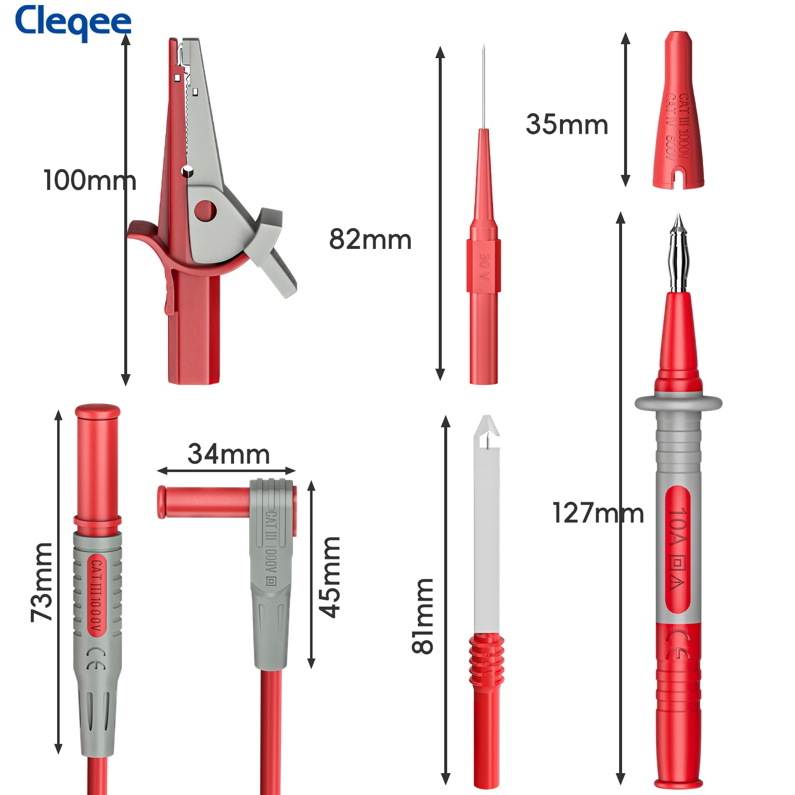 Cleqee CKT004 kit timbal uji m - Crocodile Clip Set ulasan dan harga